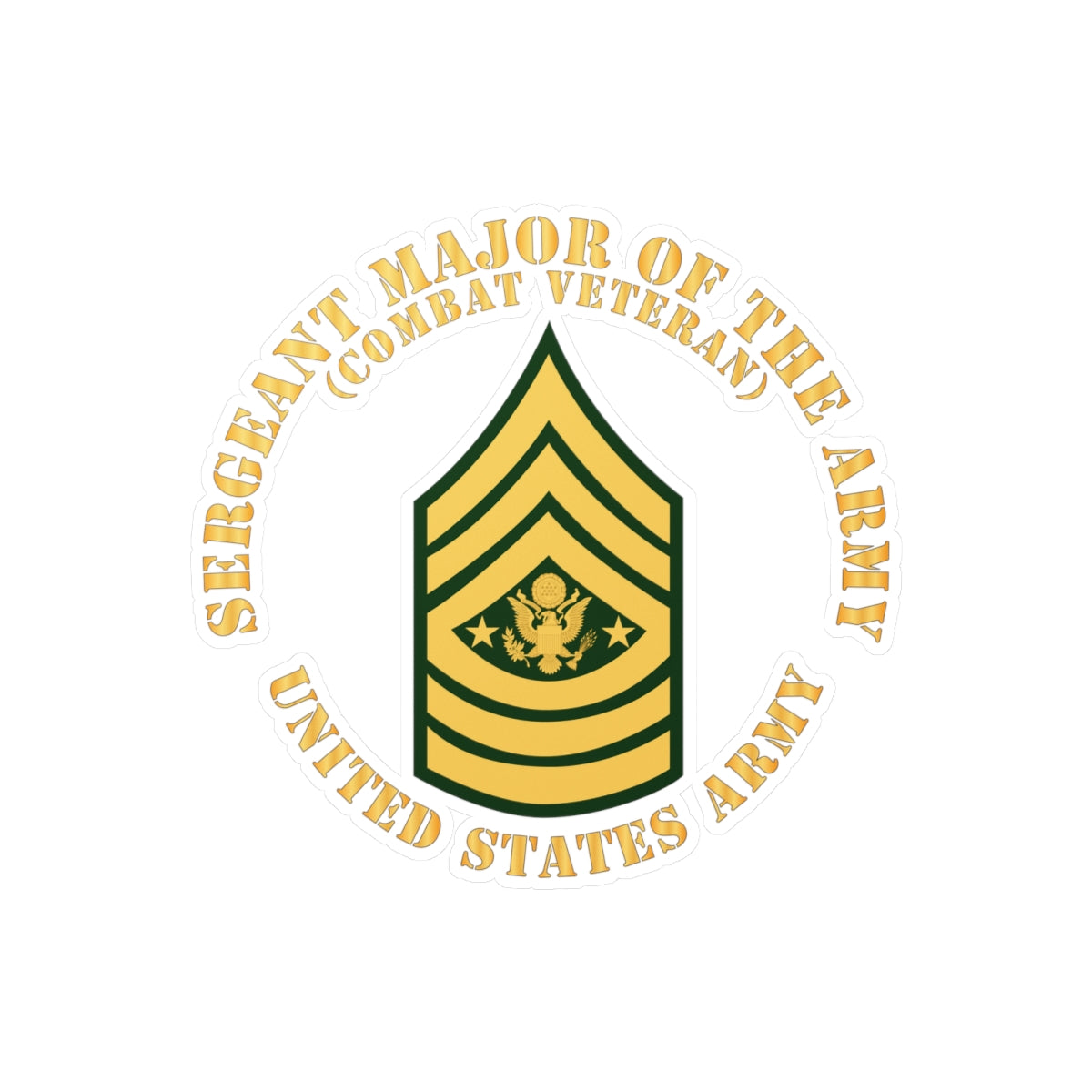 Kiss-Cut Vinyl Decals - Army - Sergeant Major of the Army - SMA - Combat Veteran - Flat X 300
