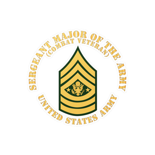 Kiss-Cut Vinyl Decals - Army - Sergeant Major of the Army - SMA - Combat Veteran - Flat X 300