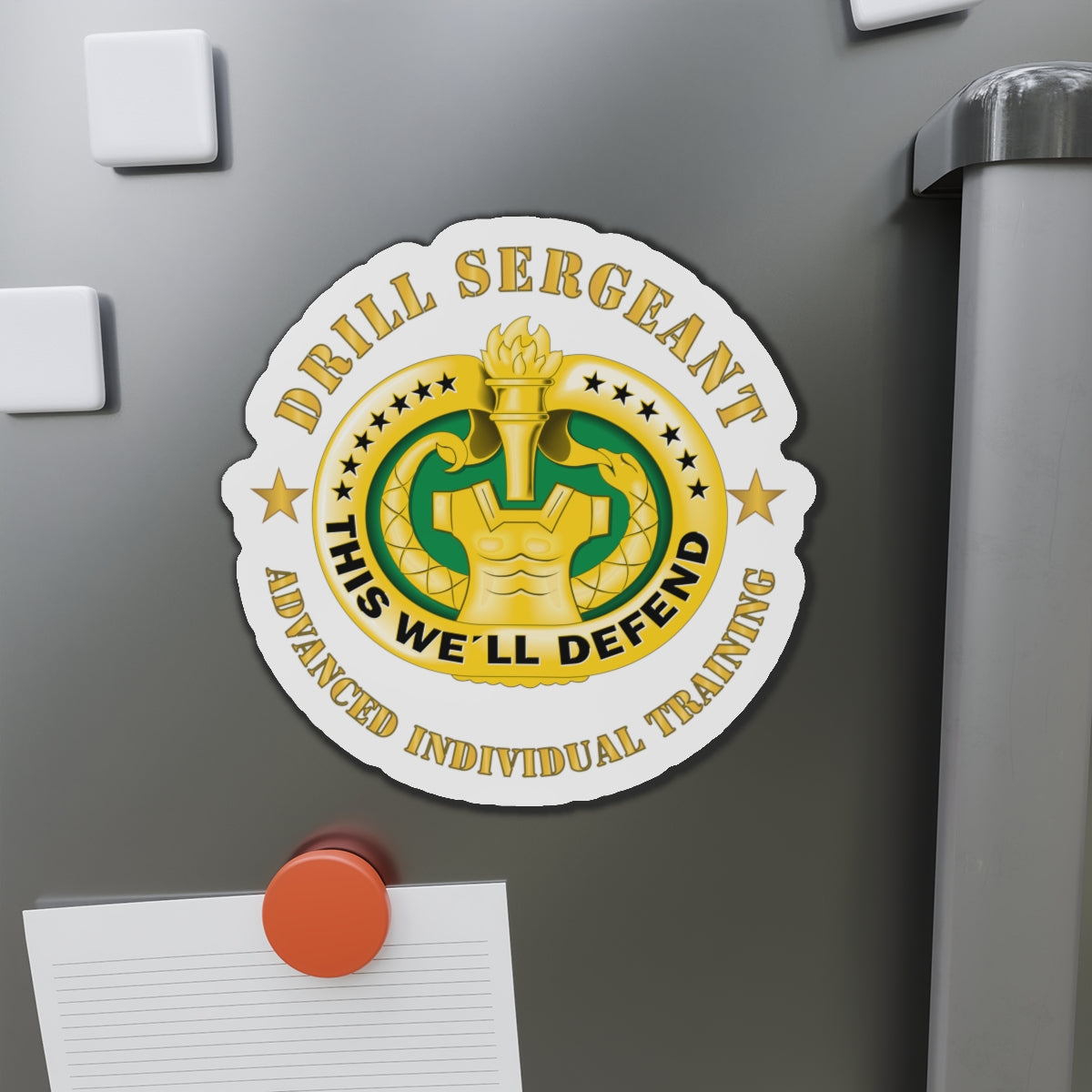 Die-Cut Magnets - Drill Sgt Badge - Advanced Individual Training X 300