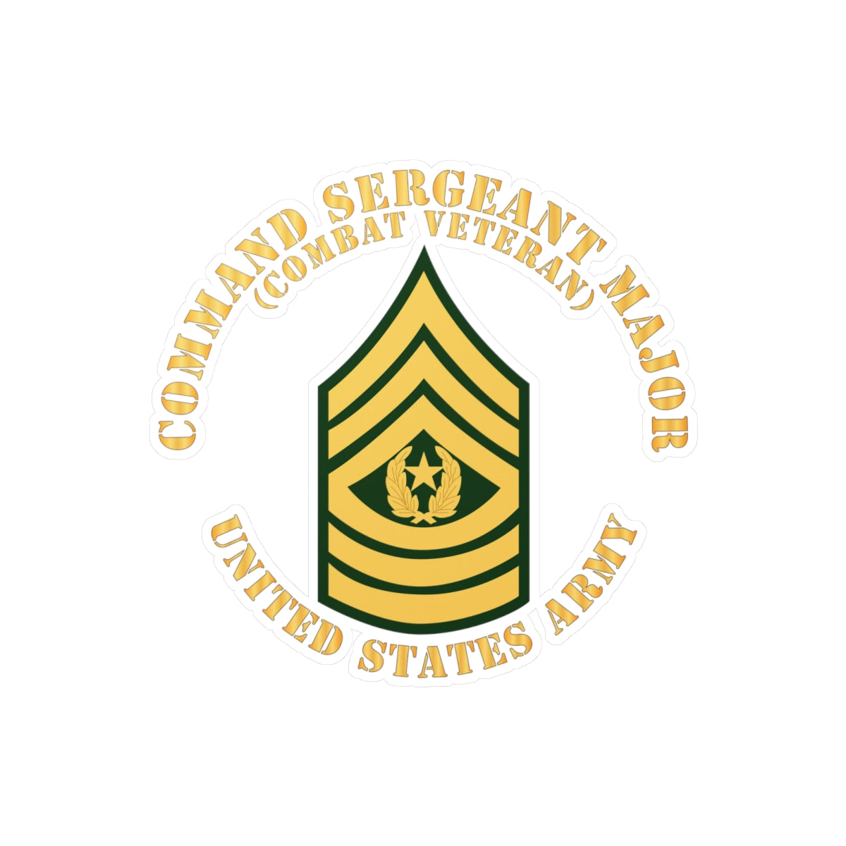 Kiss-Cut Vinyl Decals - Army - Command Sergeant Major - CSM - Combat Veteran - Flat X 300