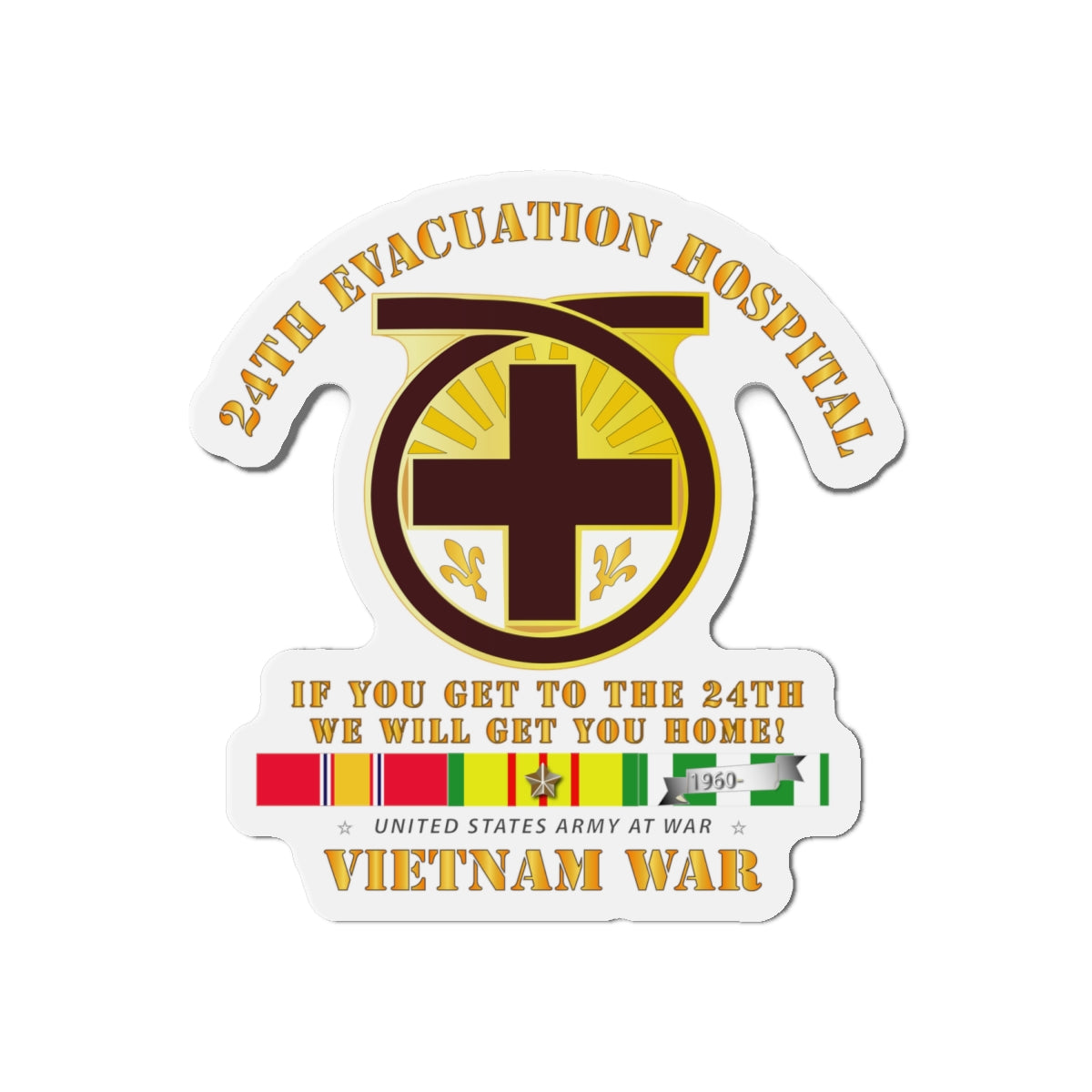 Die-Cut Magnets - 24th Evacuation Hospital - Get to 24th - w Vietnam SVC