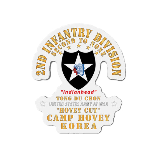 Die-Cut Magnets - Army - 2nd Infantry Div - Camp Hovey Korea - Hovey Cut - Tong Du Chon X 300