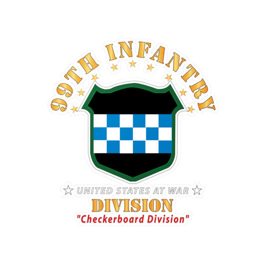 Kiss-Cut Vinyl Decals - Army - 99th Infantry Division - Checkerboard Division X 300