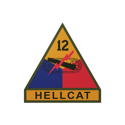Kiss-Cut Vinyl Decals - SSI - 12th Armored Division w Name Tape X 300