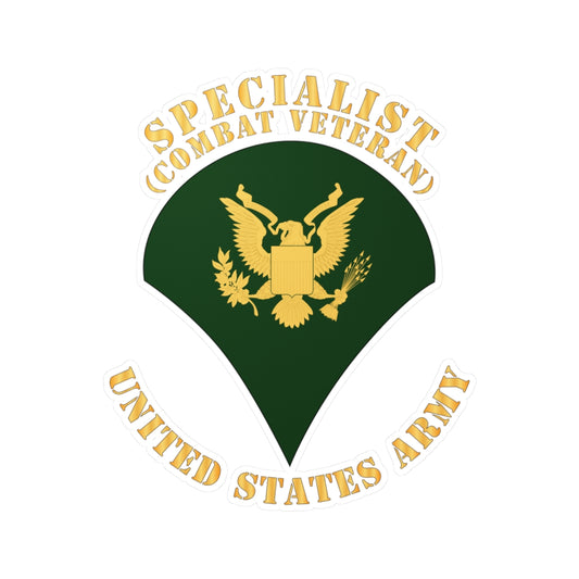 Kiss-Cut Vinyl Decals - Army - Specialist - SP4 - Combat Veteran - Flat X 300