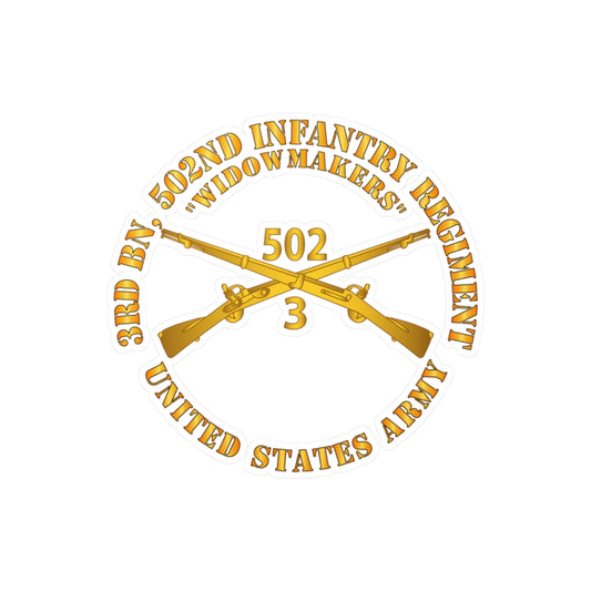 Kiss-Cut Vinyl Decals - Army - 3rd Bn 502nd Infantry Regt - Widowmakers - Infantry Br