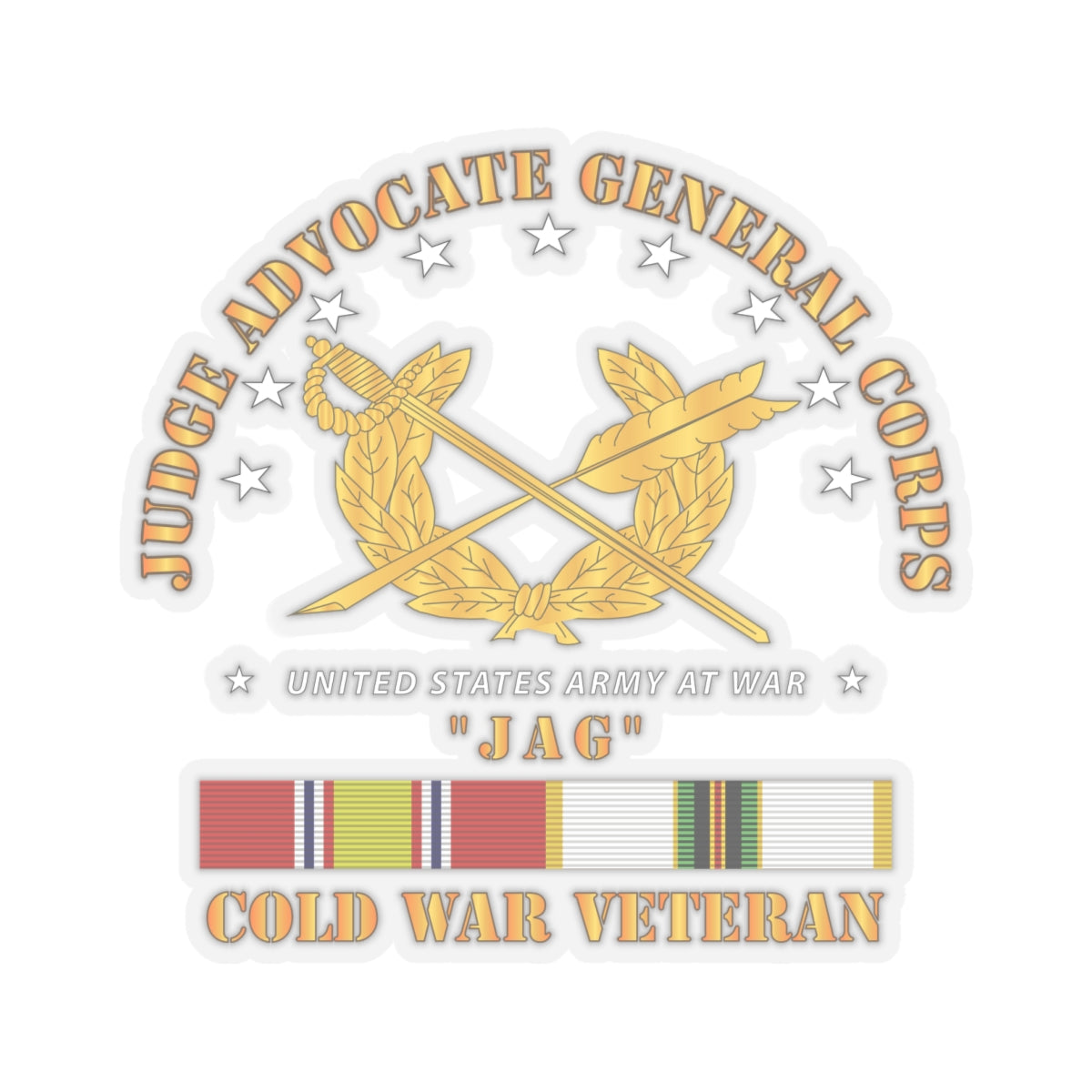 Kiss-Cut Stickers - Army - JAG Branch w COLD SVC