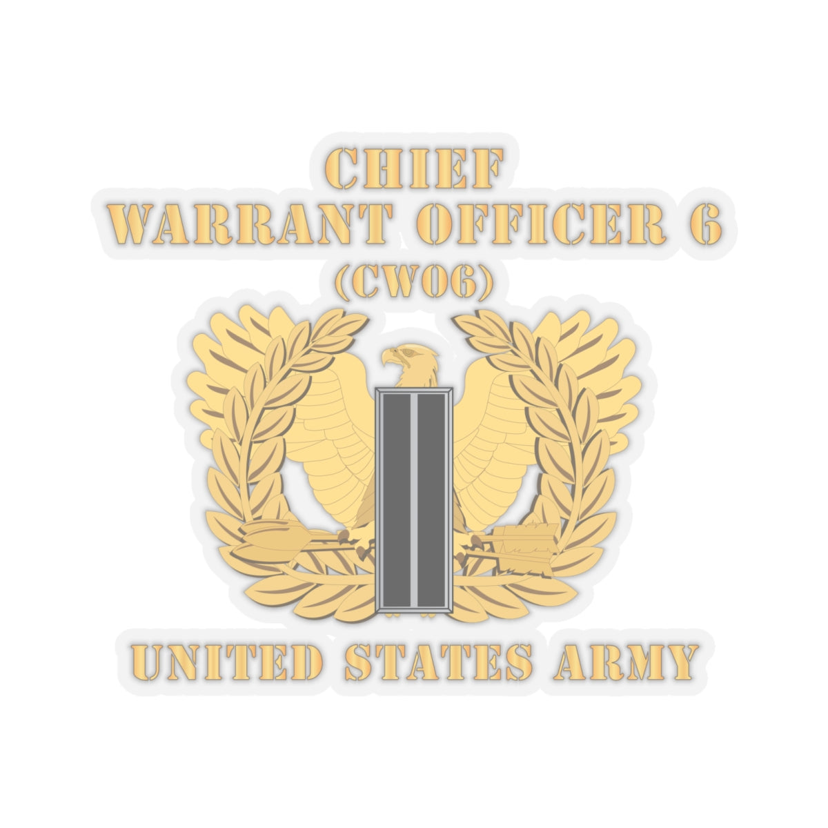 Kiss-Cut Stickers - Army - Chief Warrant Officer - CW06 - Flat - Eagle and Bar X 300