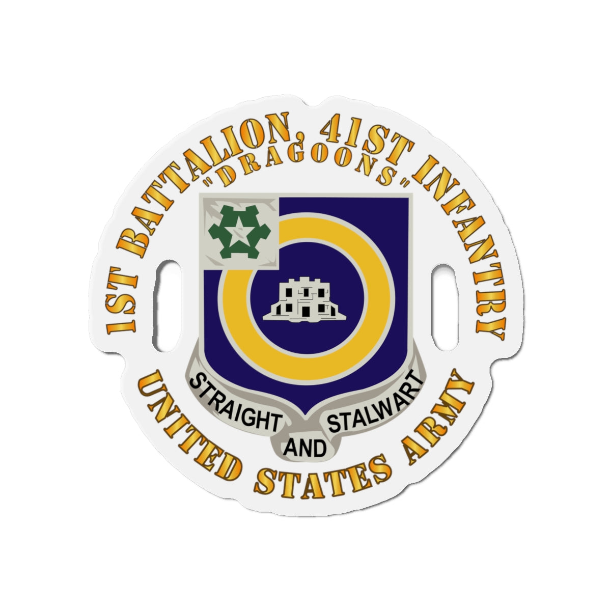 Die-Cut Magnets - Army - 1st Bn, 41st Infantry - DUI - Dragoons