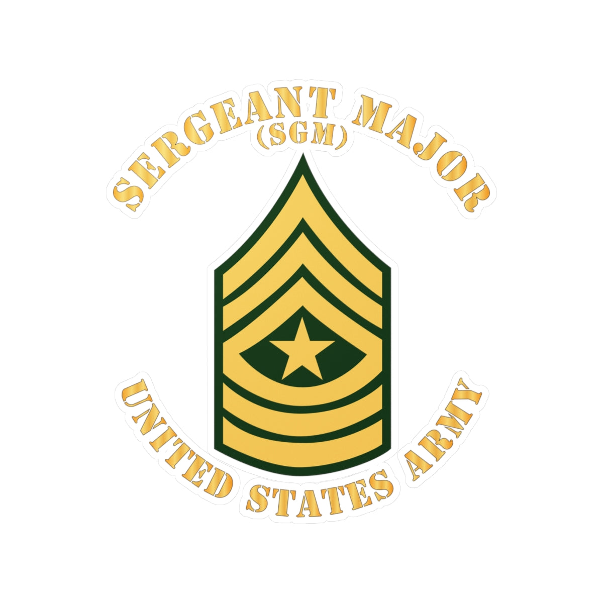 Kiss-Cut Vinyl Decals - Army - Sergeant Major - SGM - Flat X 300