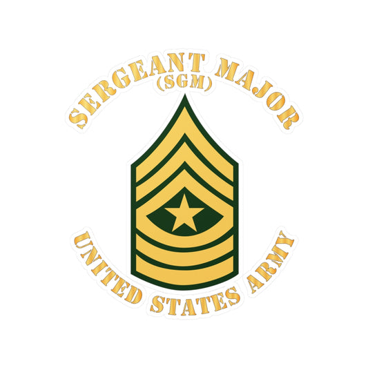 Kiss-Cut Vinyl Decals - Army - Sergeant Major - SGM - Flat X 300