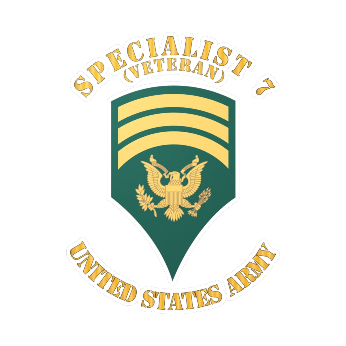 Kiss-Cut Vinyl Decals - Army - Enlisted - SPEC 7 - Specialist 7  - Std - Veteran X 300