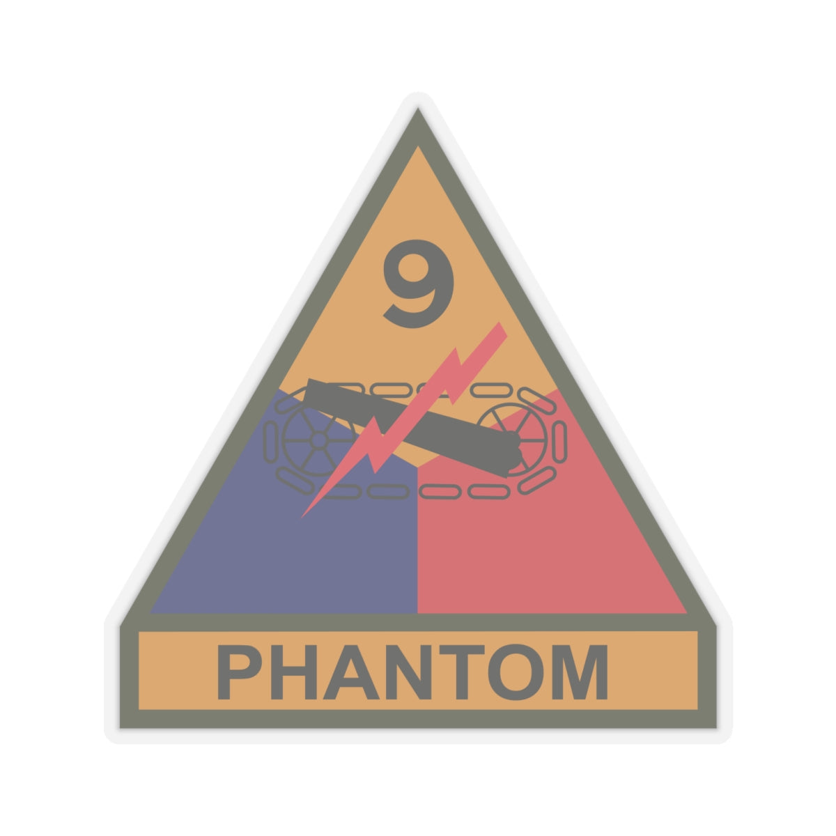 Kiss-Cut Stickers - SSI - 9th Armored Division w Name Tape X 300