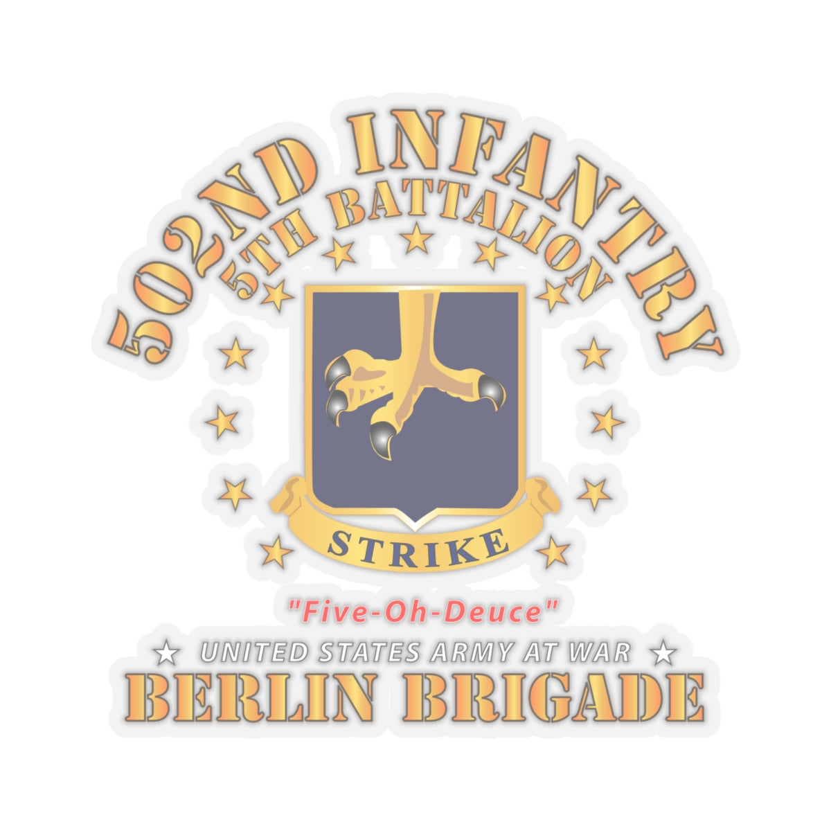 Kiss-Cut Stickers - Army - 5th Battalion 502nd Infantry - Berlin Brigade X 300