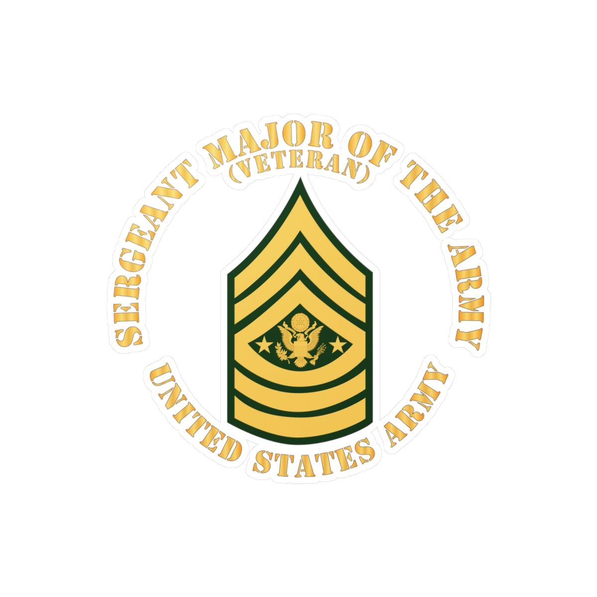 Kiss-Cut Vinyl Decals - Army - Sergeant Major of the Army - SMA - Veteran - Flat X 300