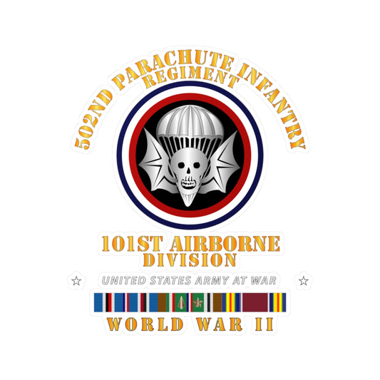 Kiss-Cut Vinyl Decals - Army  - 502nd PIR 101st Airborne Div - WWII w EUR SVC