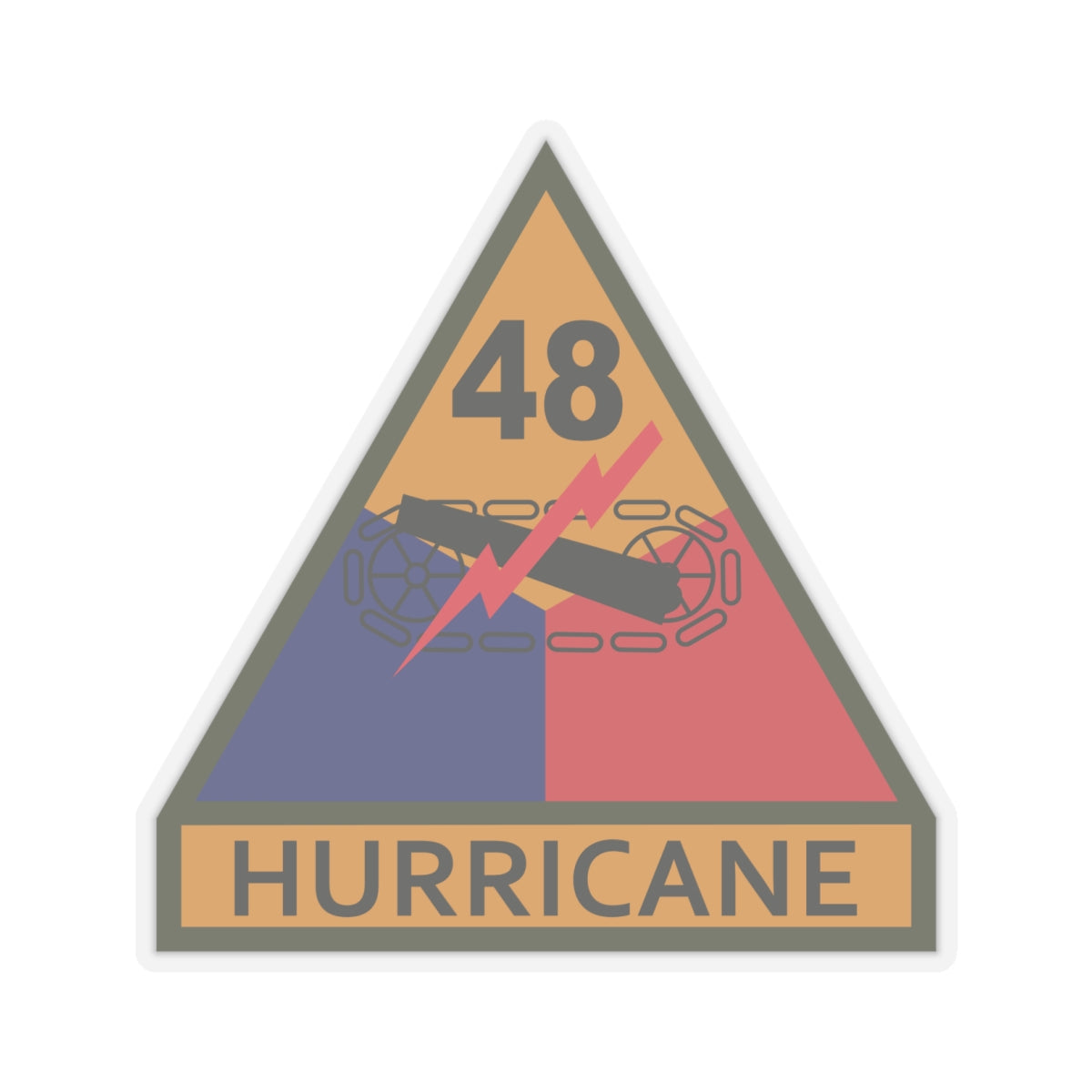 Kiss-Cut Stickers - SSI - 48th Armored Division w Name Tape X 300
