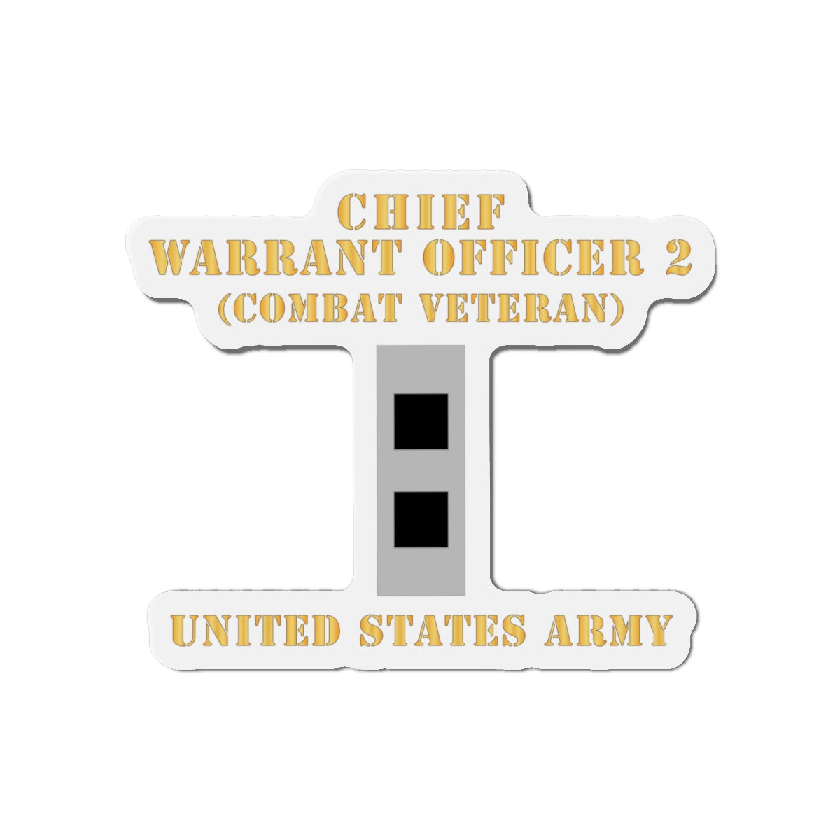 Die-Cut Magnets -SSI -Army - Chief Warrant Officer 2 - CW02 - Flat - Combat Veteran X 300