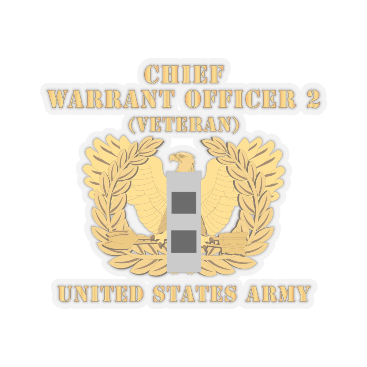 Kiss-Cut Stickers - Army - Chief Warrant Officer - CW02 - Veteran - Flat - Eagle and Bar X 300