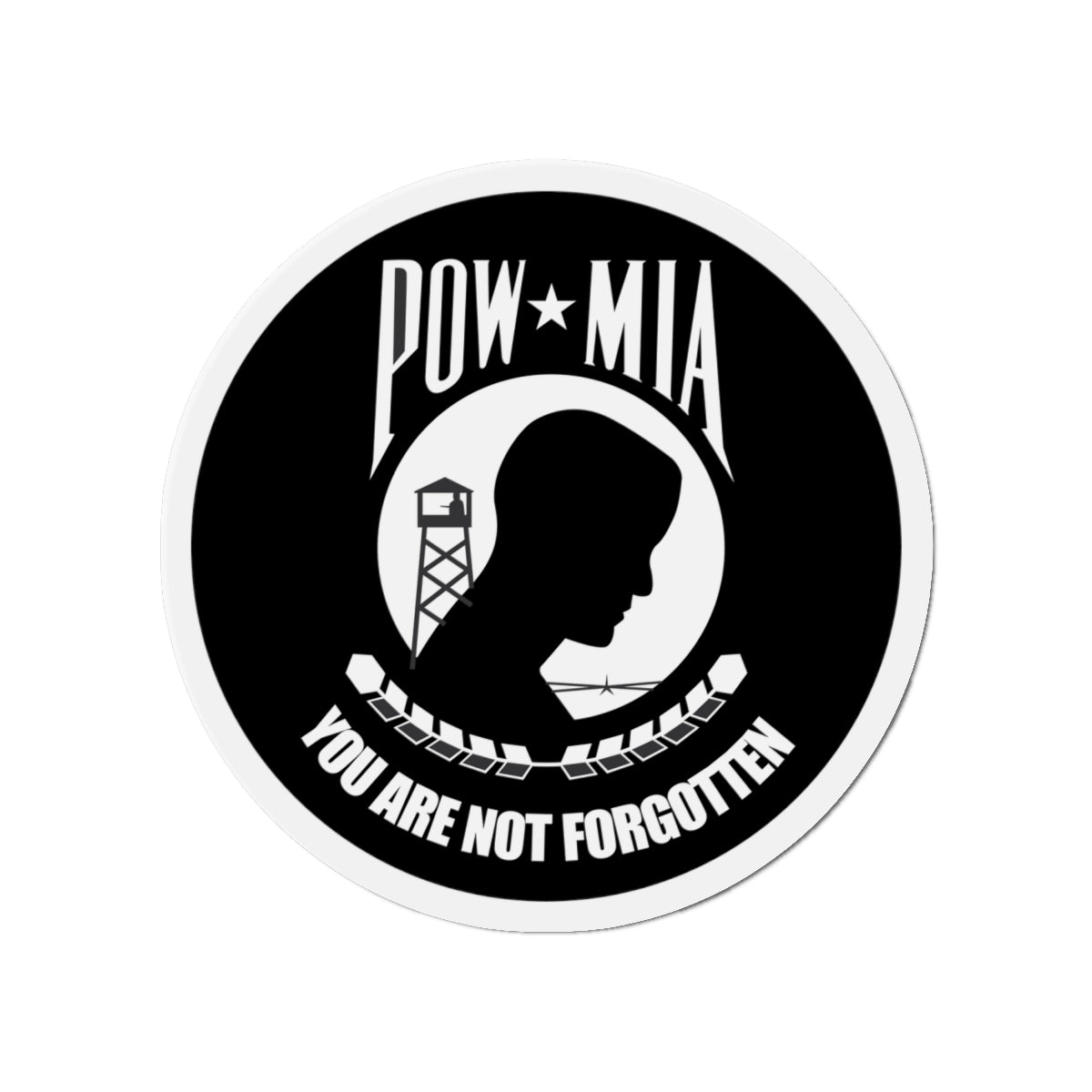Die-Cut Magnets - Army - Round - POW - MIA X 300