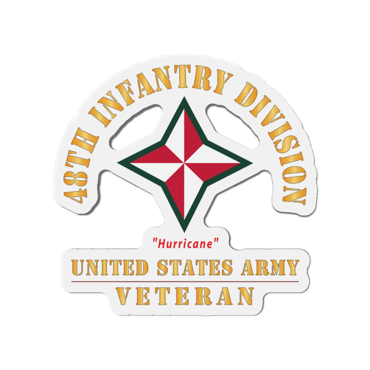 Die-Cut Magnets - Army - SSI - 48th Infantry Division - Hurricane - US Army Veteran X 300