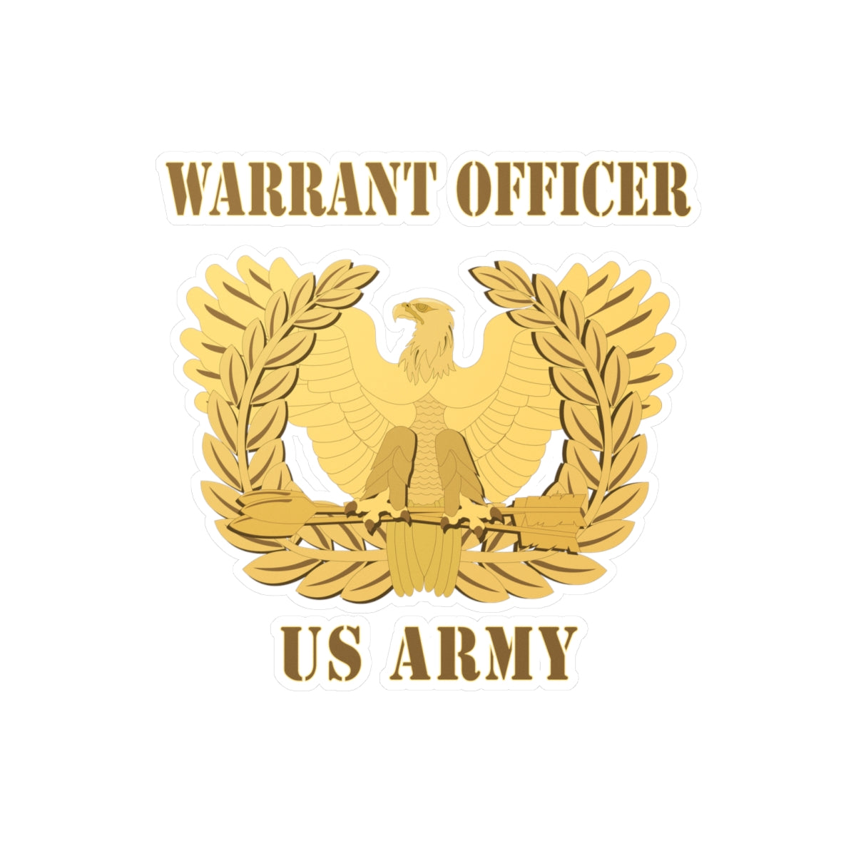 Kiss-Cut Vinyl Decals - Army - Emblem - Warrant Officer Insignia X 300