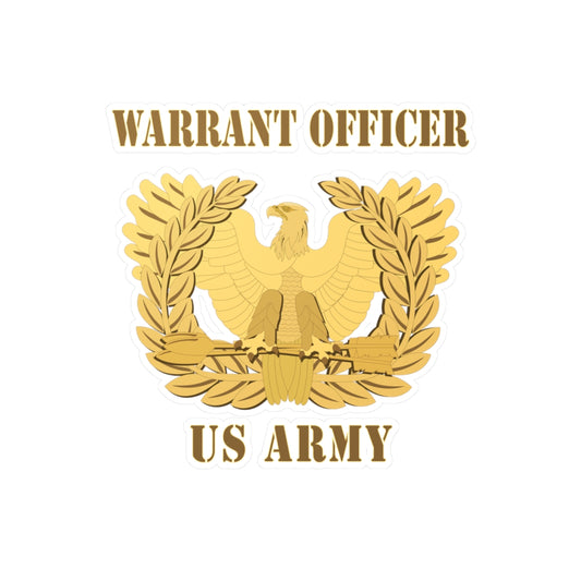 Kiss-Cut Vinyl Decals - Army - Emblem - Warrant Officer Insignia X 300
