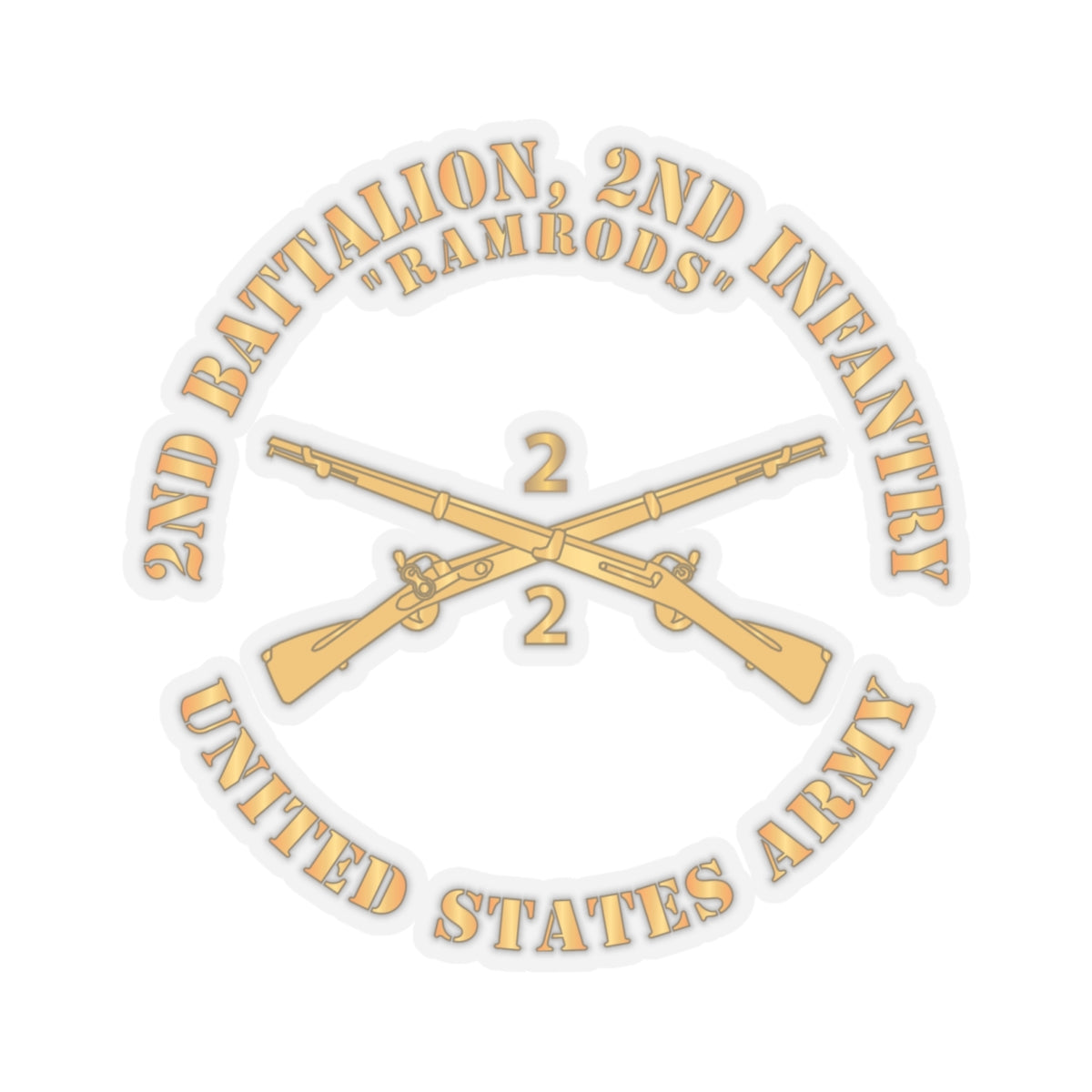 Kiss - Cut Stickers - Army - 2nd Battalion, 2nd Infantry Regiment Branch - Ramrods - US Army X 300