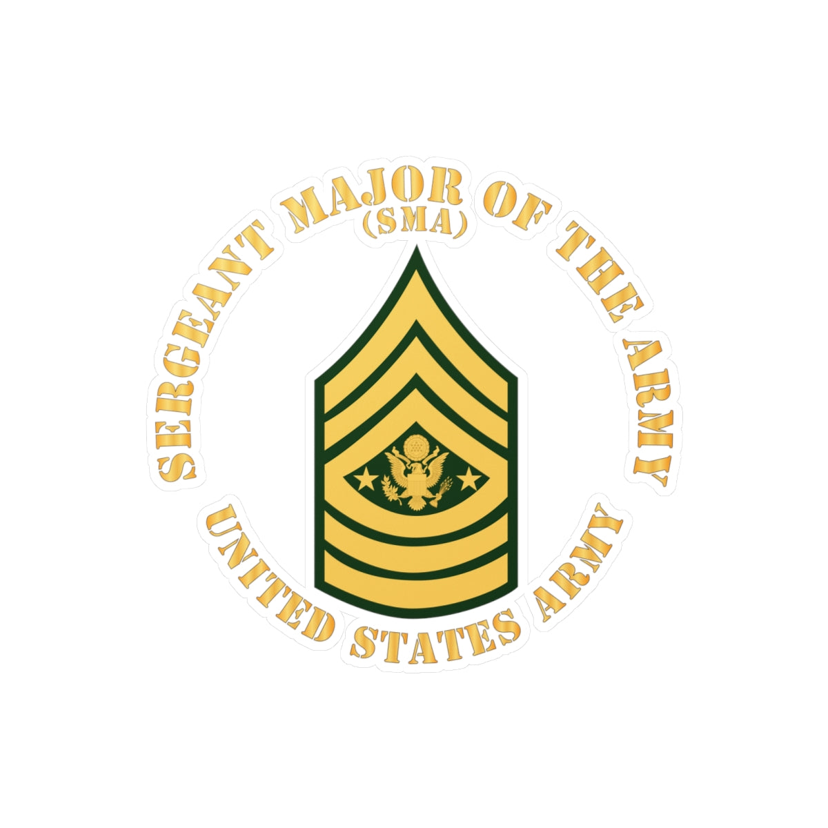 Kiss-Cut Vinyl Decals - Army - Sergeant Major of the Army - SMA - Flat X 300