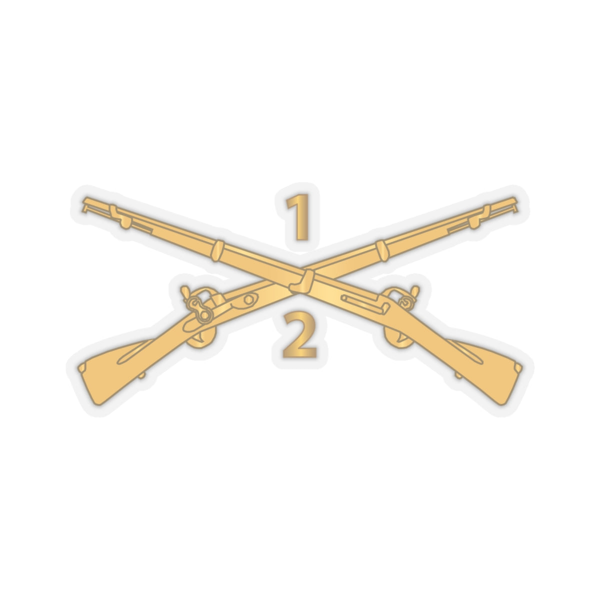 Kiss-Cut Stickers -  Army - 2nd Battalion, 1st Infantry Regiment Branch - wo Txt X 300