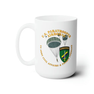 White Ceramic Mug 15oz - Army - US Paratrooper - USACAPOC