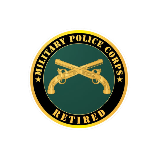 Kiss-Cut Vinyl Decals - Army - Military Police - Branch - Retired X 300