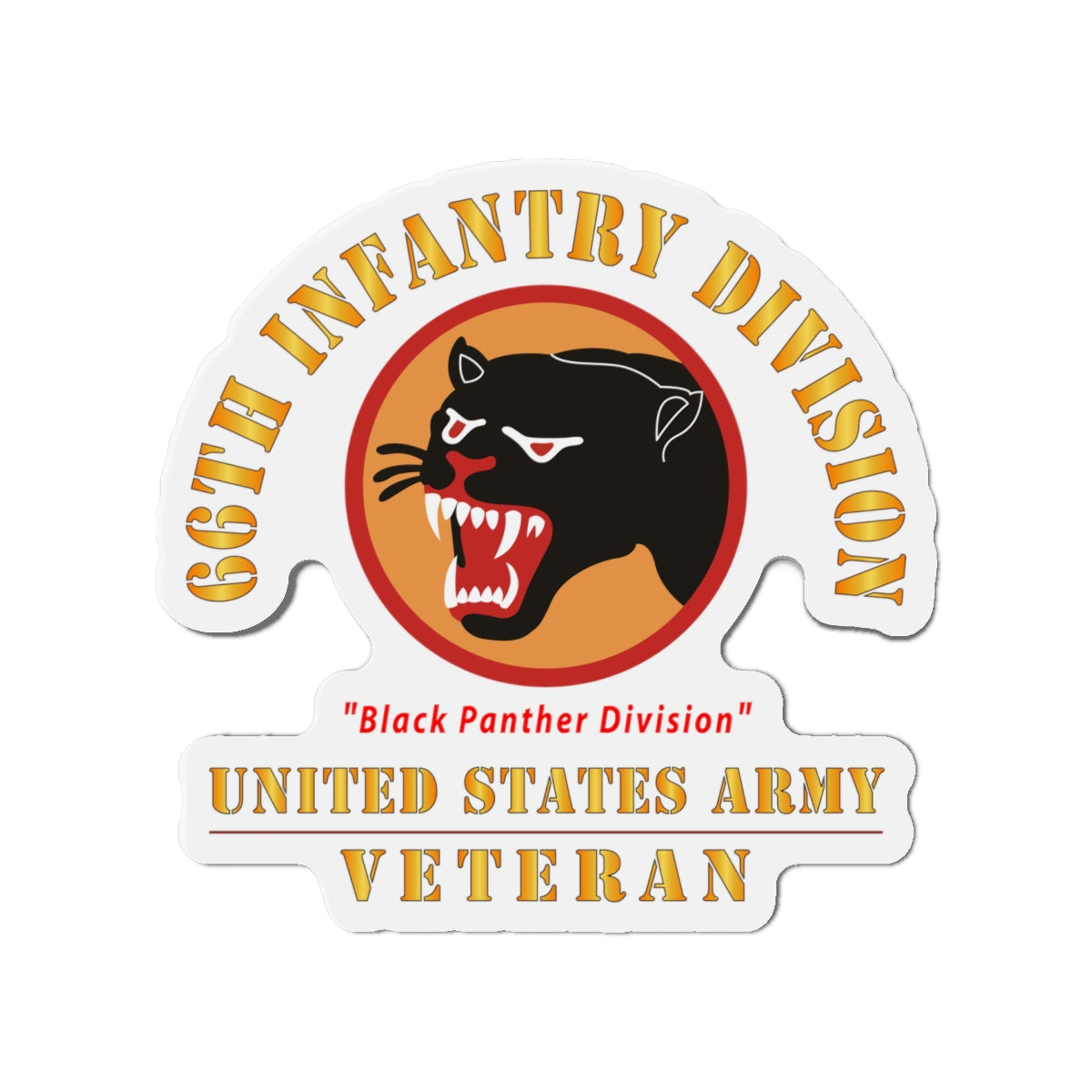 Die-Cut Magnets - Army - SSI - 66th Infantry Division - Black Panther Division - US Army Veteran X 300