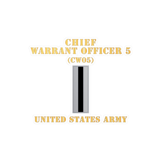 Kiss-Cut Vinyl Decals - Army - Chief Warrant Officer 5 - CW05 - Flat - X 300