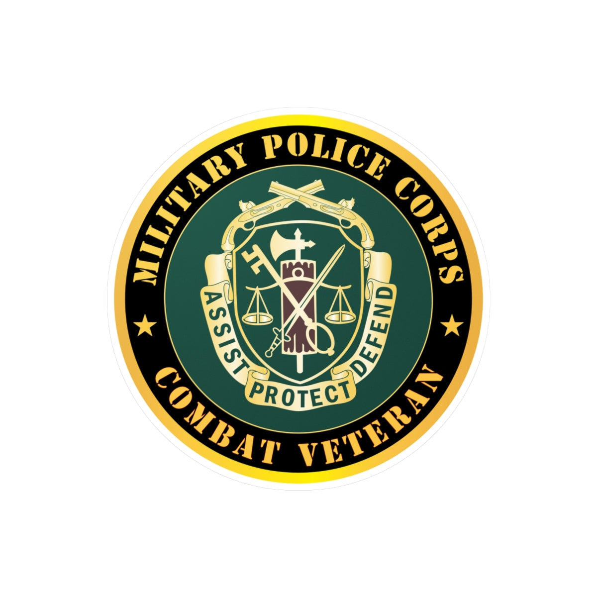 Kiss-Cut Vinyl Decals - Army - Military Police Corps Regimental Crest - Combat Veteran X 300