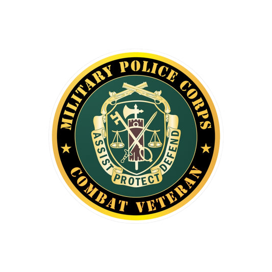 Kiss-Cut Vinyl Decals - Army - Military Police Corps Regimental Crest - Combat Veteran X 300
