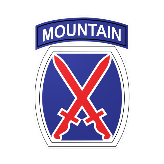 Kiss-Cut Vinyl Decals - SSI - 10th Mountain Division X 300