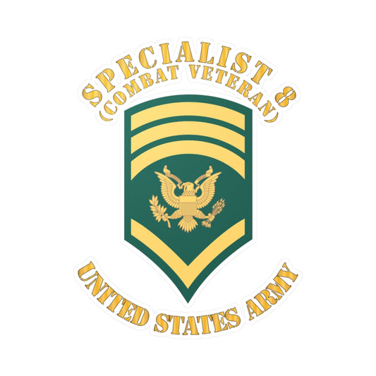 Kiss-Cut Vinyl Decals - Army - Enlisted - SPEC 8 - Specialist 8  - Std - Combat Veteran X 300