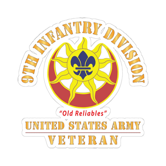 Kiss - Cut Stickers - Army - DUI - 9th Infantry Division - Old Reliables - US Army Veteran X 300