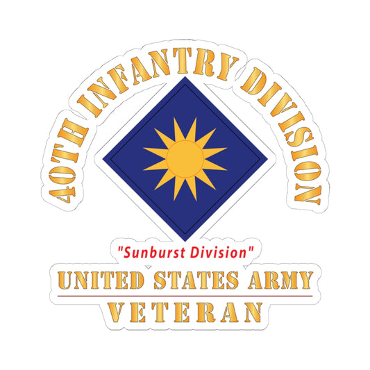 Kiss - Cut Stickers - Army - SSI - 40th Infantry Division - Sunburst Division - US Army Veteran X 300