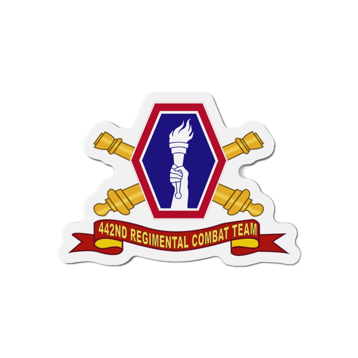 Die-Cut Magnets -SSI - Army - 442nd Infantry Regimental Combat Team w Artillery Br - SSI - Ribbon X 300