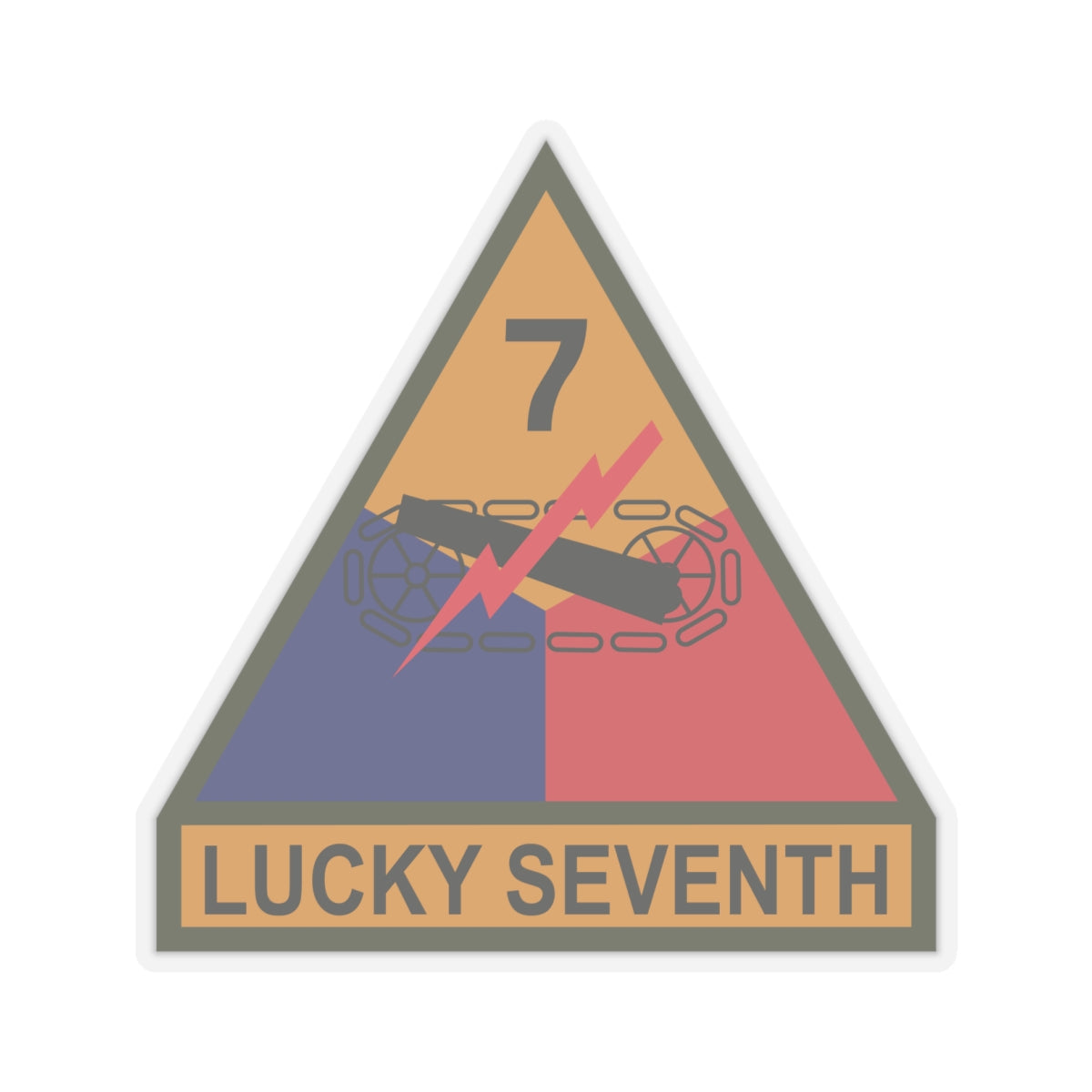 Kiss-Cut Stickers - SSI - 7th Armored Division w Name Tape X 300