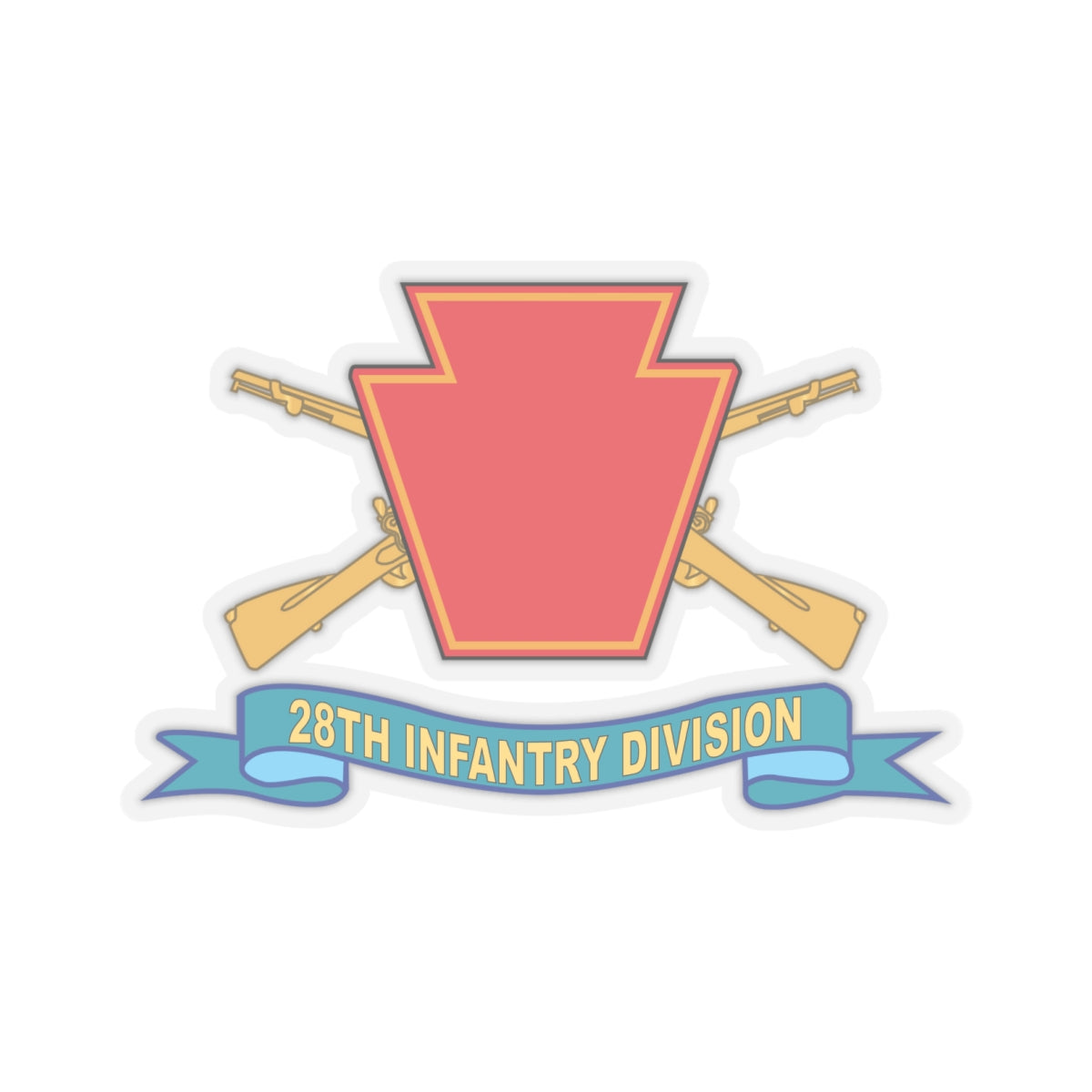 Kiss-Cut Stickers - Army - 28th Infantry Division - w Br - SSI - Ribbon X 300