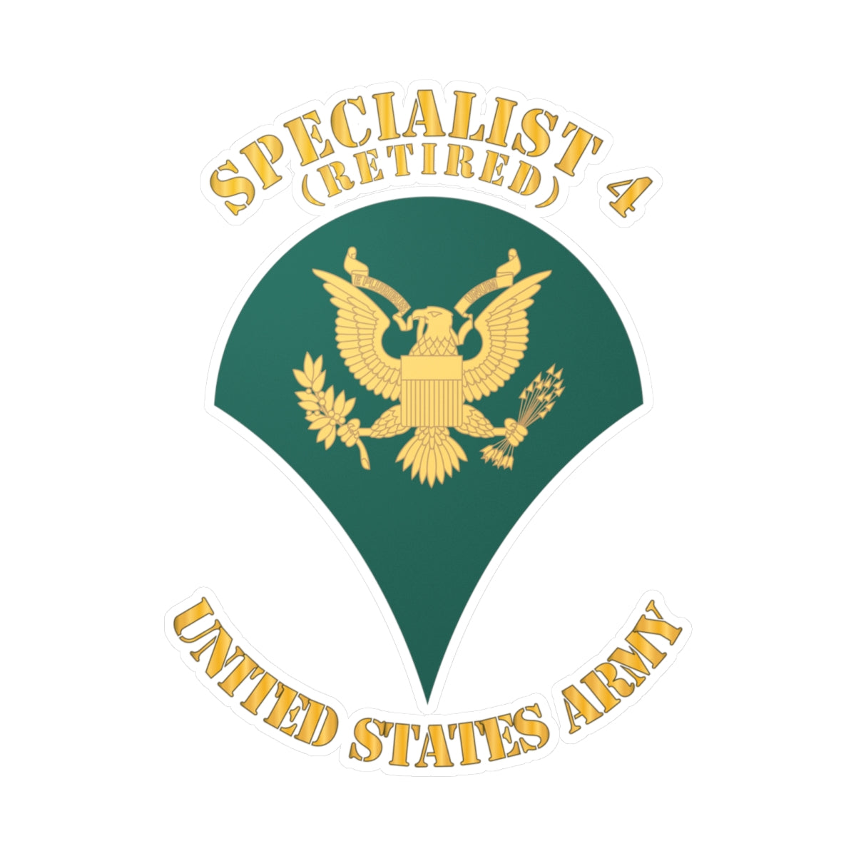 Kiss-Cut Vinyl Decals - Army - Enlisted - SPC 4 - Specialist 4  - Std - Retired X 300