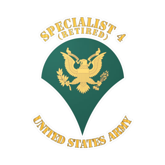Kiss-Cut Vinyl Decals - Army - Enlisted - SPC 4 - Specialist 4  - Std - Retired X 300