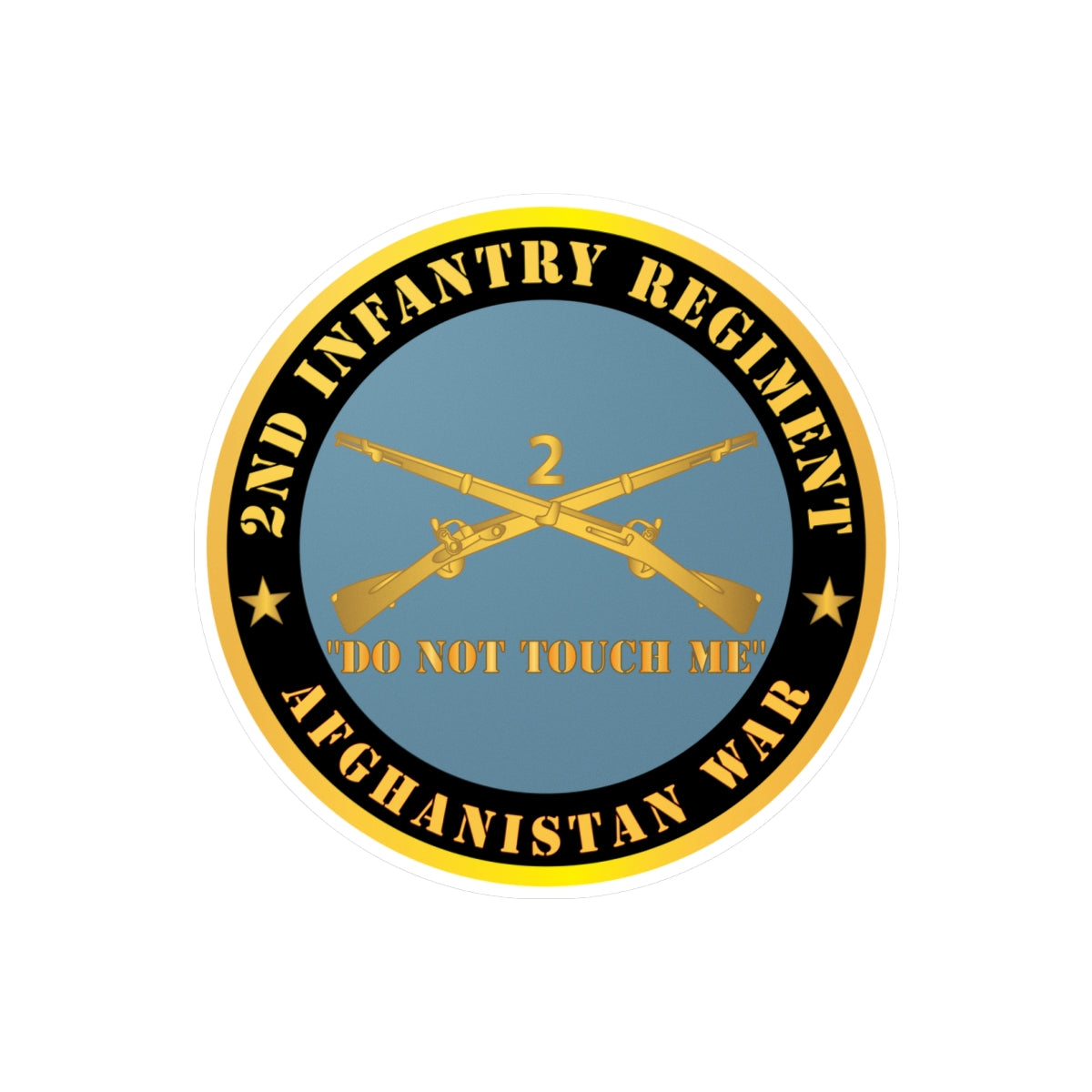 Kiss-Cut Vinyl Decals - Army - 2nd  Infantry Regiment Branch - Do Not Touch Me - Afghanistan War X 300