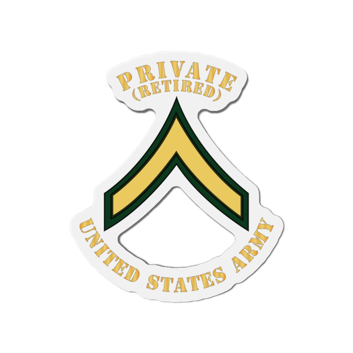 Die-Cut Magnets -SSI -Army - Private - PV2 - Retired - Flat X 300