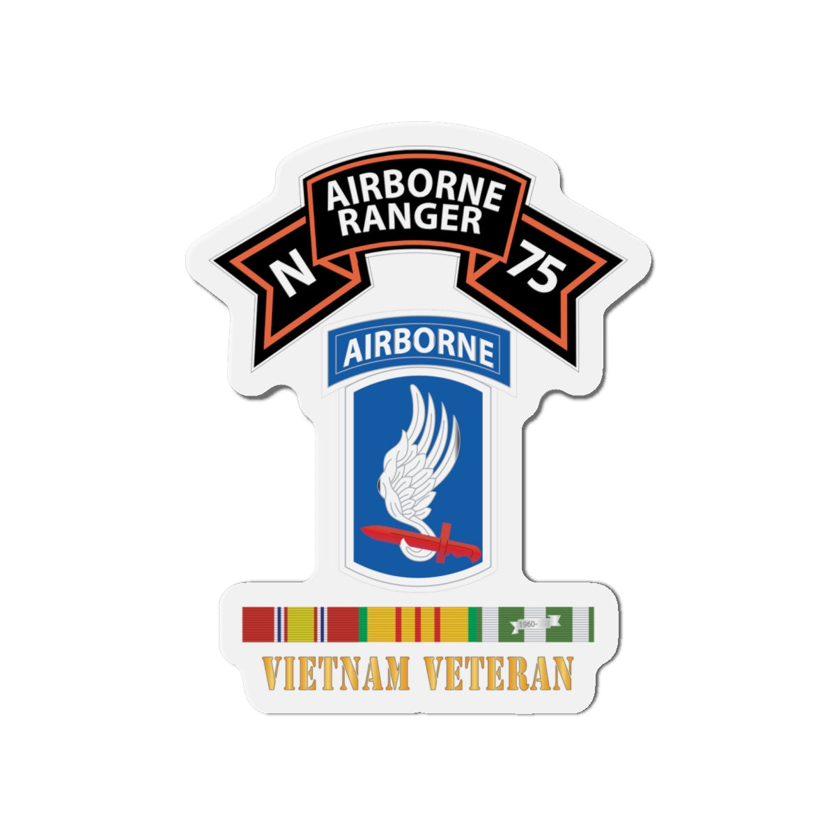 Die-Cut Magnets -SSI -SOF - N Company Scroll - 173rd Airborne Bde - Vietnam Veteran w VN SVC X 300