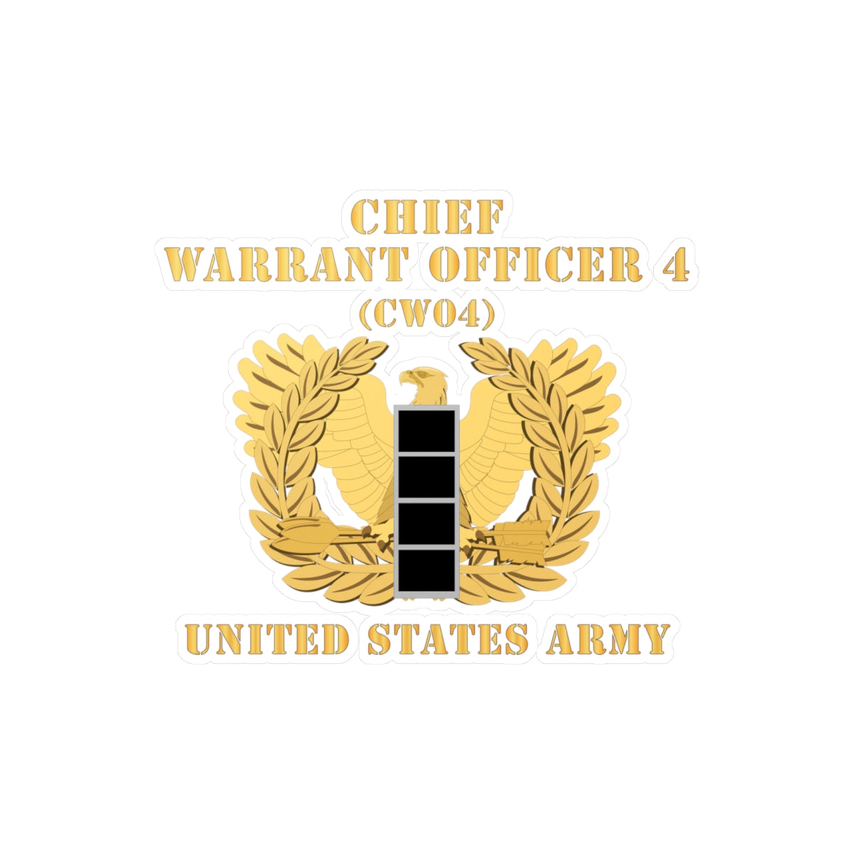 Kiss-Cut Vinyl Decals - Army - Chief Warrant Officer - CW04 - Flat - Eagle and Bar X 300