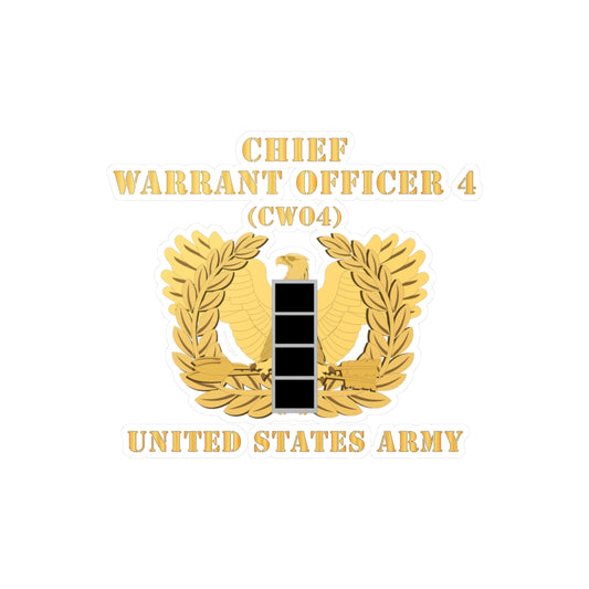 Kiss-Cut Vinyl Decals - Army - Chief Warrant Officer - CW04 - Flat - Eagle and Bar X 300